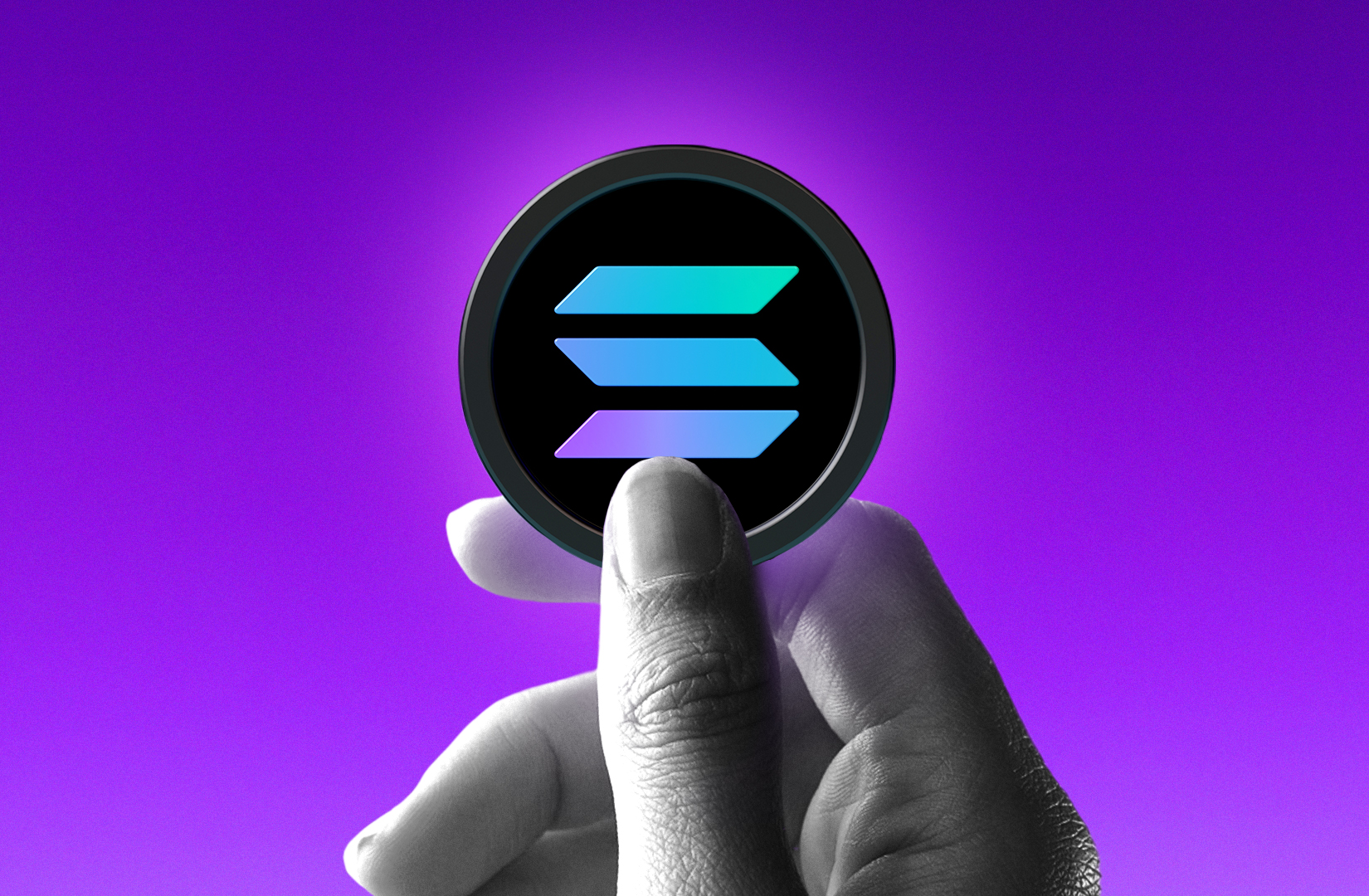 A conceptual image representing the fast and efficient Solana blockchain.
